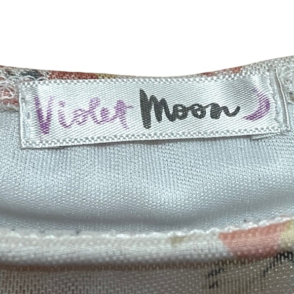 Violet Moon Floral Off Shoulder Ruffle Trim Bodysuit Top M-Cottagecore Romantic - Picture 5 of 11